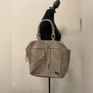 Y2K L.A.M.B Gwen stefani leather tassel satchel tote soft slouch bag